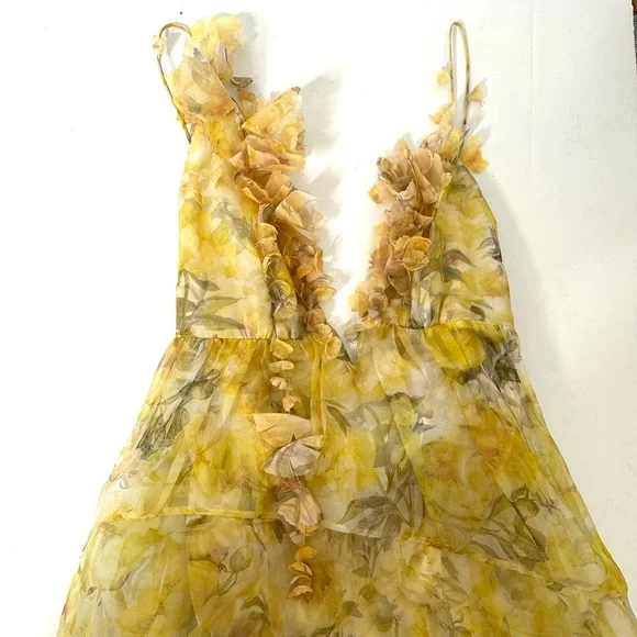 NWT Authentic Zimmerman Asymmetrical Harmony Peony Floral Dress SZ 1  US 6 - Picture 4 of 15